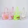Low MOQ 10 Bright Colors Waterproof Beach Tote Large Clear PVC Handbag Women PVC Tote Bags Transparent Bag