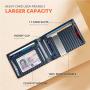 RFID Minimalist Wallet Leather Slim Wallets Card Holder with Money Clip for Men