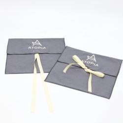 Flexography Custom Logo Printed Canvas Envelope Gift Packaging Bag Luxury Cotton Muslin Dust Envelope Pouch For Shoe Handbag