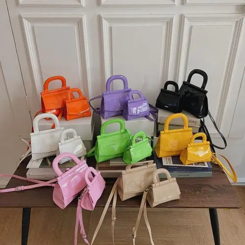 New Style Handbag Candy Color Fashion Small Envelope Bag Fresh Sweet PU Woman's Branded Bag