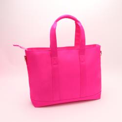 Fashion Large Capacity Shopping Bags Nylon Hot Pink Folding Waterproof Shoulder Tote Bag Travel Beach Bags