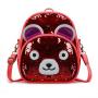 Fashion Leather Kids School Bag Sling Purse Cartoon Bear Girls Sequin Crossbody Bag