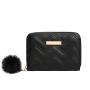 New Product Women's Coin Purse 2024 New Diamond Embroidery Pu Leather with Fur Ball Wallet Small Card Case Casual Small Bag