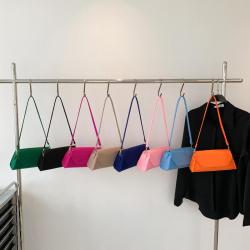 2024 new Korean style simple solid color small square bag casual diagonal cross bag armpit felt shoulder bag bolsas