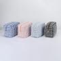New Trend Stock Low MOQ Women Makeup Bag Large Capacity Tweed Fabric Plaid Custom Logo Travel Cosmetic Pouch