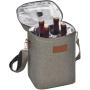 4 Bottle Travel Padded Wine Carrier Tote with Handle and Adjustable Shoulder Strap Insulated Wine Cooler Bag