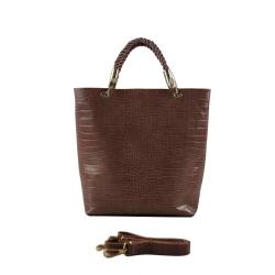 Factory Wholesale Crocodile PU Leather Handbag Women Shoulder Bag Ladies Casual Tote Handbag