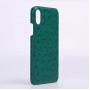 OEM ODM Custom embossed ostrich pattern cowhide leather smart mobile cell phone case for iPhone 12 13 14 15 pro  max plus