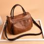custom travel leather shoulder handbag with strap elegant lady top handle satchel tote bag