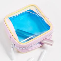 Small coin pouch beauty PVC transparent Iridescent cosmetic bag