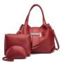designer travel shoulder handbag set for women pure color fashion three piece European and American style bag wholesale