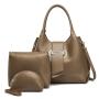 designer travel shoulder handbag set for women pure color fashion three piece European and American style bag wholesale