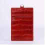 OEM ODM Custom LOGO Real Embossed Cowhide Leather Employee Name Badge ID Card Holder With Lanyard