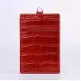 OEM ODM Custom LOGO Real Embossed Cowhide Leather Employee Name Badge ID Card Holder With Lanyard