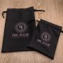 Custom Printed Gold Satin Pouch For Jewelry