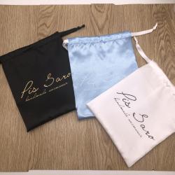 Custom Printed Gold Satin Pouch For Jewelry