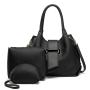 designer travel shoulder handbag set for women pure color fashion three piece European and American style bag wholesale