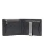 Slim carbon fiber wallet with money clip PU leather RFID blocking