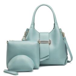designer travel shoulder handbag set for women pure color fashion three piece European and American style bag wholesale