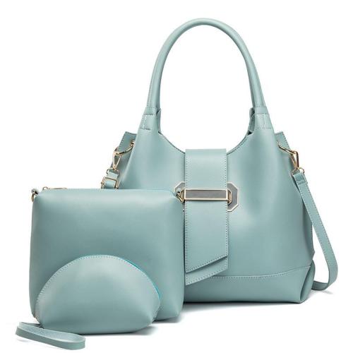 designer travel shoulder handbag set for women pure color fashion three piece European and American style bag wholesale