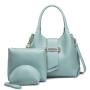 designer travel shoulder handbag set for women pure color fashion three piece European and American style bag wholesale