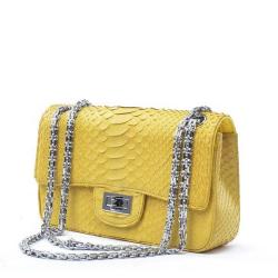 OEM Custom Handmade Luxury Designer bags Genuine Snake Skin Leather Women Lady Chain Crossbody Small Mini Flap Bags Handbag
