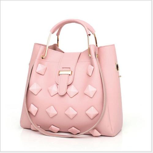 clear leather shoulder make up bag set lady various color button handbag