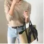 Custom Hand Made High Quality Casual Women Holiday Summer Beach Twine Knitted Knitting Tote Bag Handbag For Lady Women