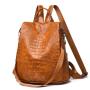 china bag supplier hot sell trendy women backpack crocodile pattern PU leather outdoor travel backpacks