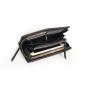 Full grain oil waxy genuine leather long card holder wallet men zipper wallet
