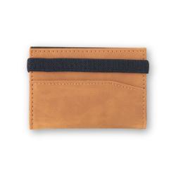 Wholesale customized card holder front pocket elastic strap leather card holder