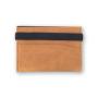 Wholesale customized card holder front pocket elastic strap leather card holder