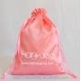 Custom Logo Printed Satin Underwear Lingerie Dust Gift Packaging Pouch Drawstring Soft Satin Hair Bag