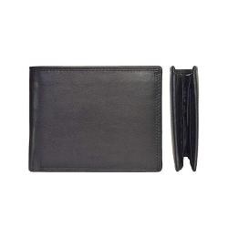 Trifold genuine leather men wallet RFID protection