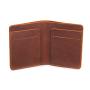 Slim front pocket men wallet crazy horse leather wallet with logo emboss