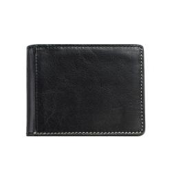 Bifold slim leather men wallet with magnetic money clip RFID Blocking