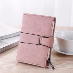 Wholesale New 2019 Fashion Short Wallets PU Leather Ladies Purse Zipper Wallet Women