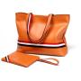 China suppliers travel clutch tote handbag sets woman hand brand custom clutch leather tote bag