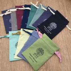 Colorful Cotton Linen Cosmetic Bag With Drawstring