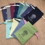 Colorful Cotton Linen Cosmetic Bag With Drawstring
