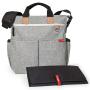 Canvas waterproof changing pad milk bottle holder pockets designer diaper bags