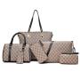 Wholesale China online shopping travel PU leather 6 Pieces tote bag set for women
