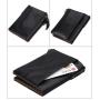 Cowhide Leather Men's Wallet Short Anti-RFID Theft Brush Tri-fold Wallet Double Zipper Wallet