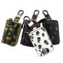 Fashion Real Cowhide Leather Car Key Pouch Unisex Zipper Car Key Bag With Car Key Ring
