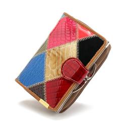 2019 New Patent Leather Purse Women's Leather Short Purse Zipper Buckle Zero Purse