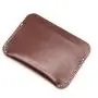 Personalized front pocket RFID vegetable tanned leather card holder with logo