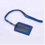 Low MOQ Customized Hot Sales Embossed Crocodile Real Cowhide Leather Lanyard Employee Name Badge ID Card Holder