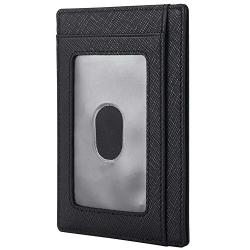 simple taffiano business leather card holder with PVC window