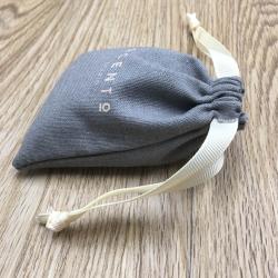 Customized Linen Grey Jewelry Drawstring bag , lavender sachet bag
