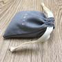 Customized Linen Grey Jewelry Drawstring bag , lavender sachet bag